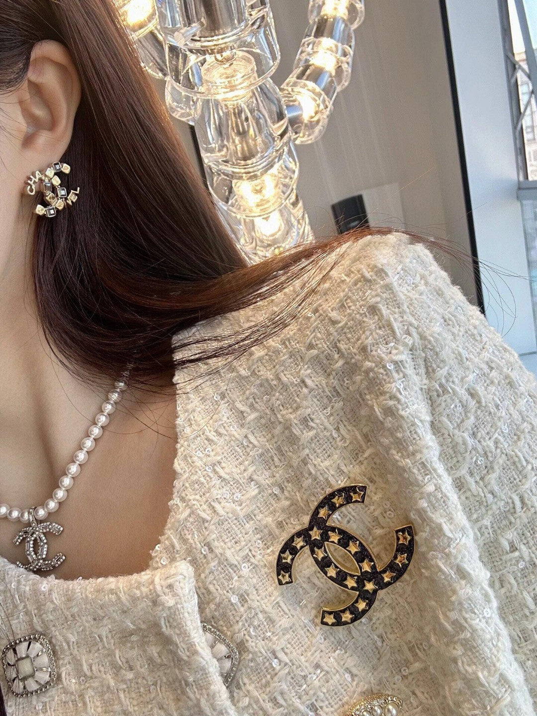 18K  Chanel Black Star Brooch