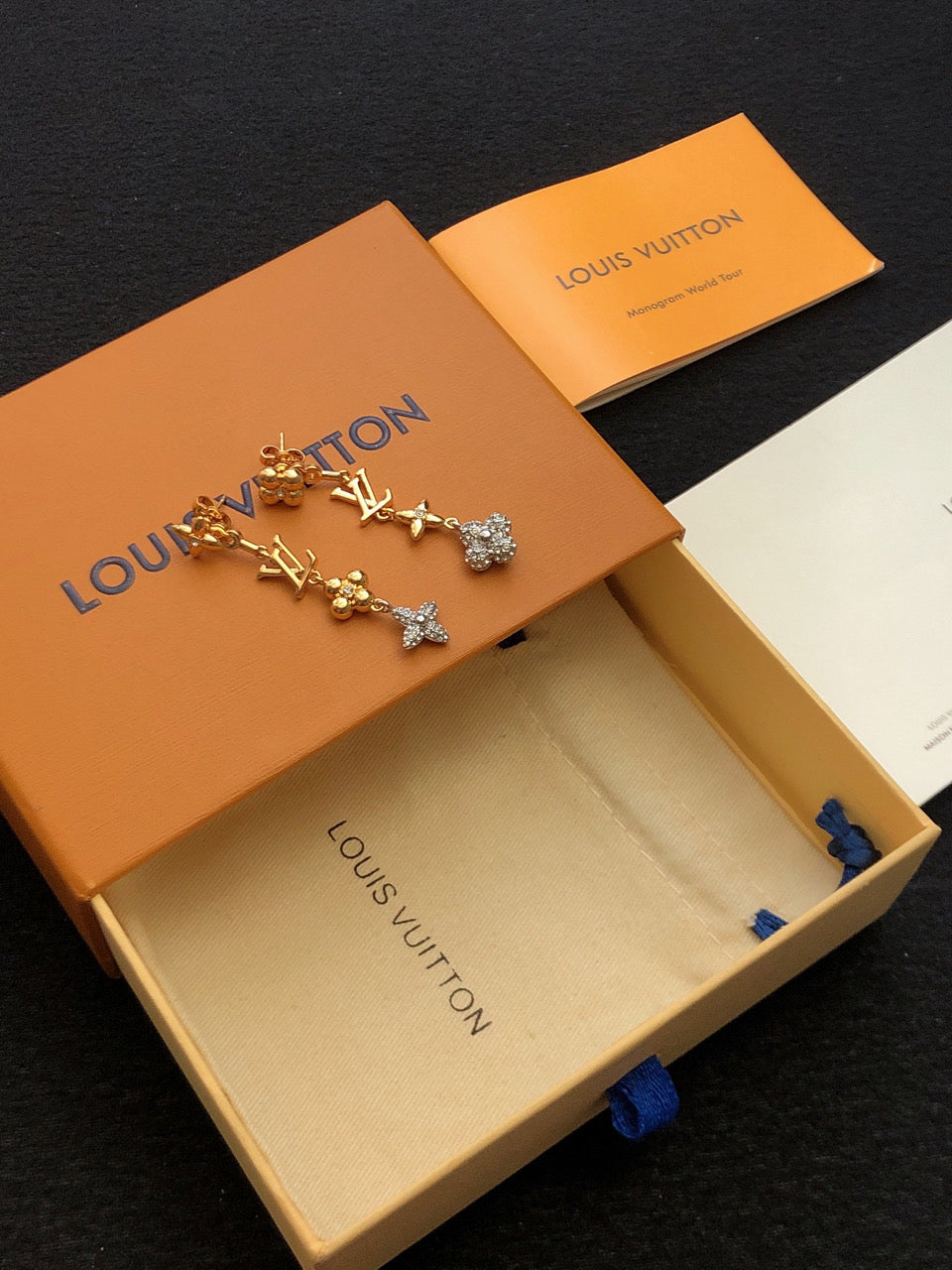 18K Louis Vuitton Monogram Earrings